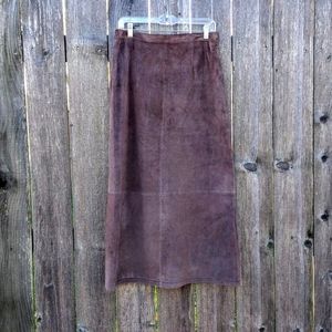 New! Stan Herman Suede Maxi Skirt